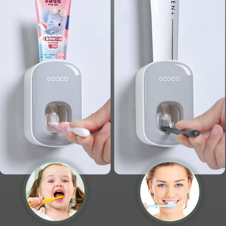 Vægmonteret automatisk tandpasta-dispenser