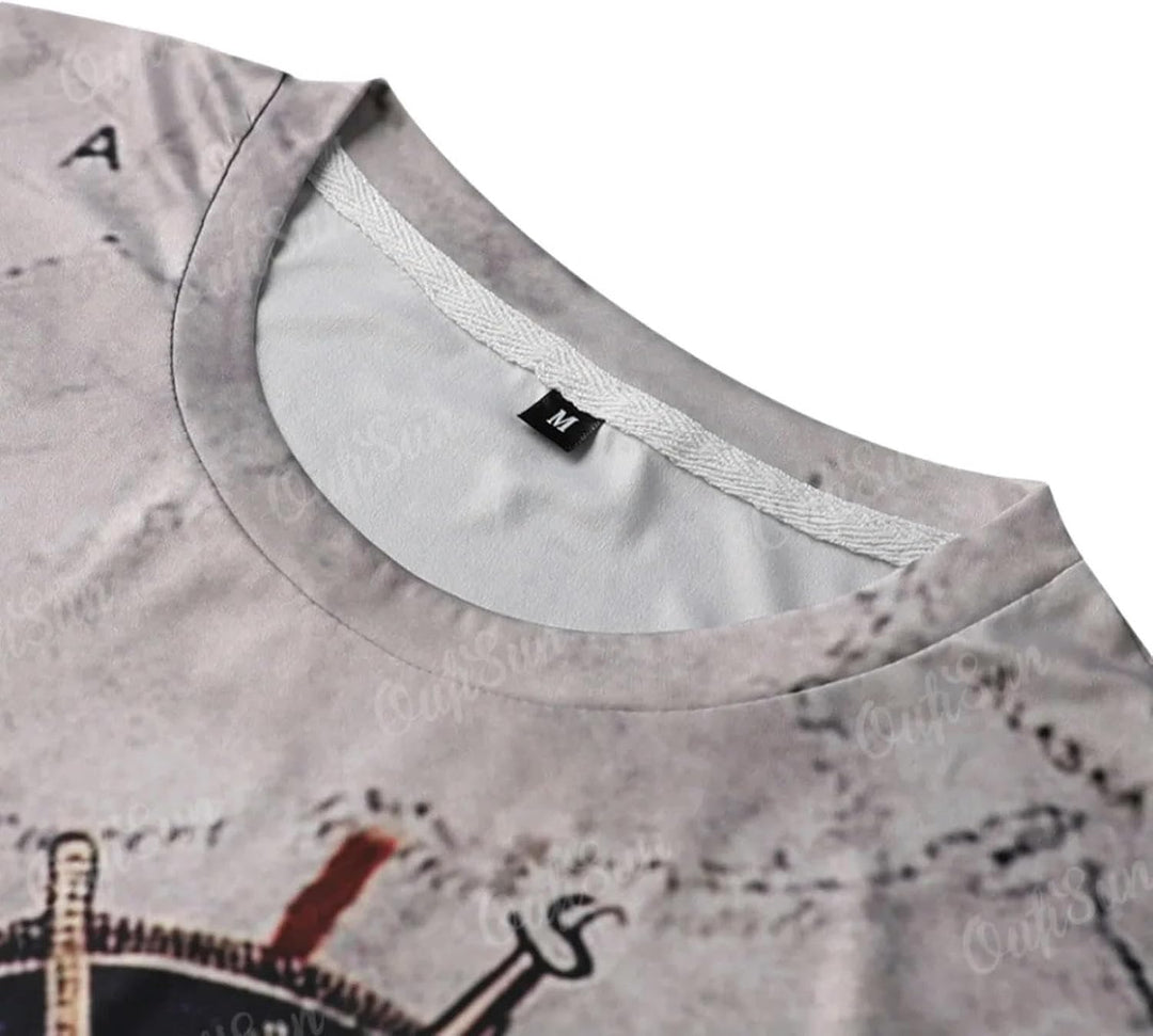 Vintage kompas-T-shirt til mænd