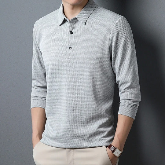 Mænd Business Casual langærmet poloshirt