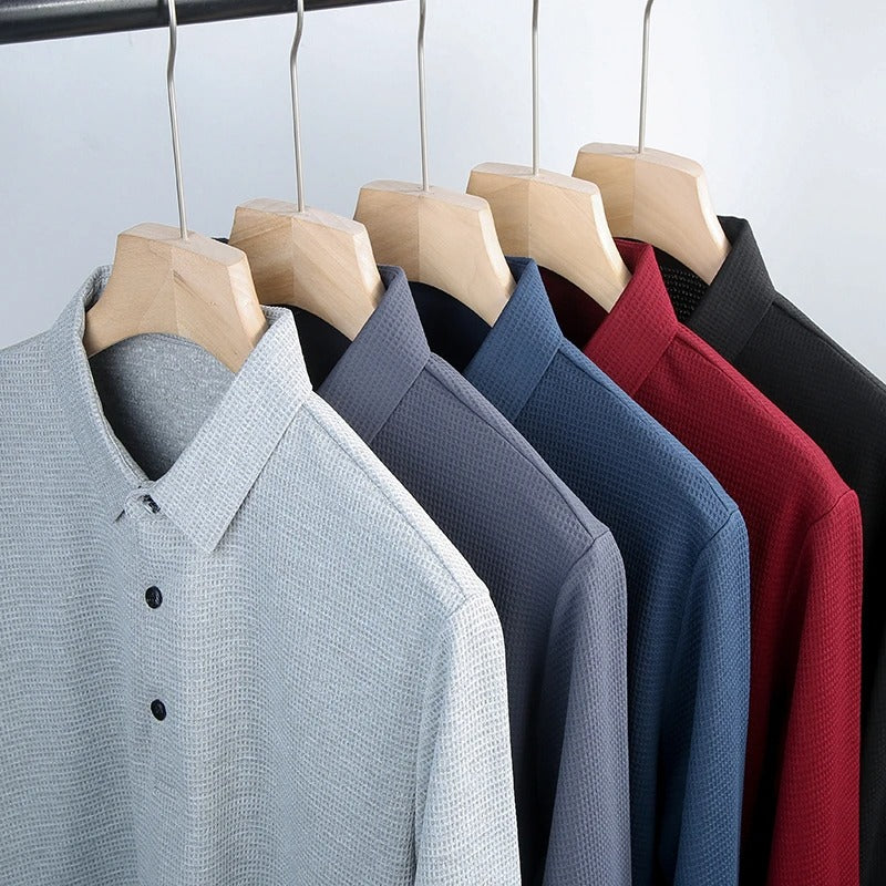 Mænd Business Casual langærmet poloshirt