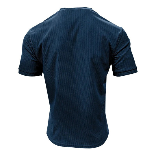 Herre-T-shirt i fløjl med V-hals