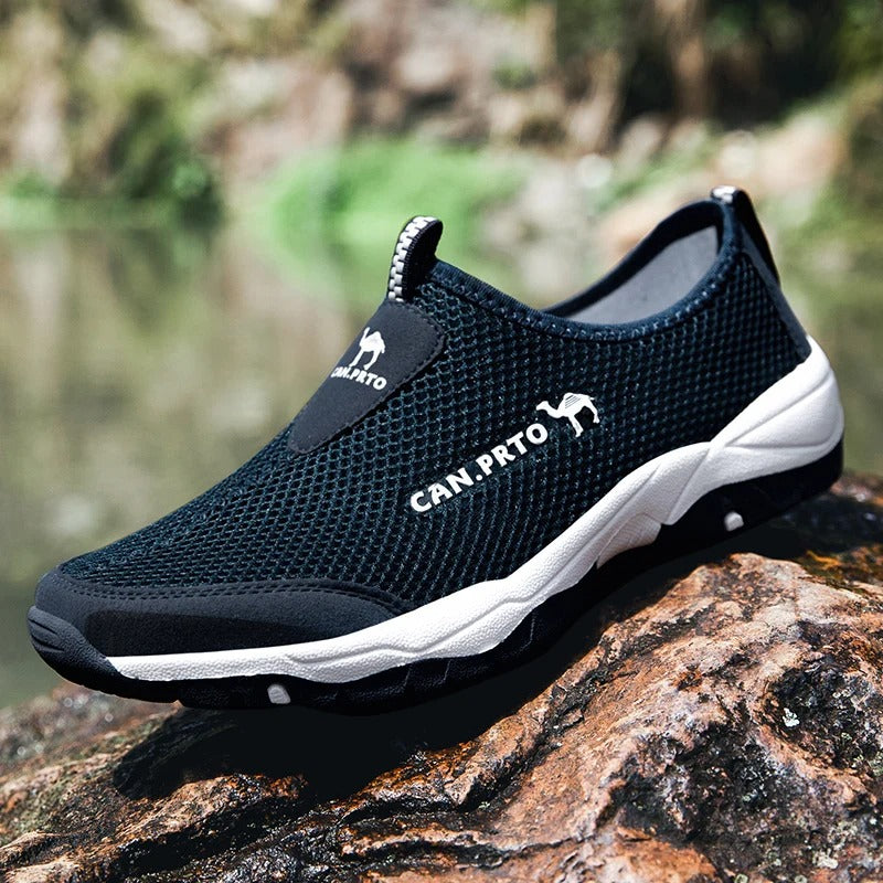Mesh-slip-on sneakers til mænd
