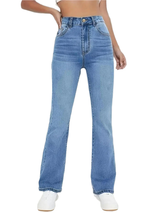 Denimbukser med høj talje til kvinder