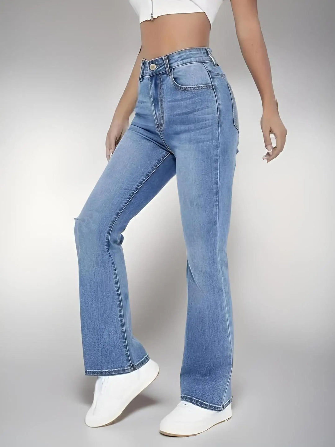 Denimbukser med høj talje til kvinder