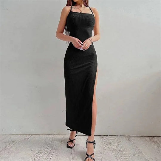 Kvinders Rygløs Halter Neck Bodycon Kjole
