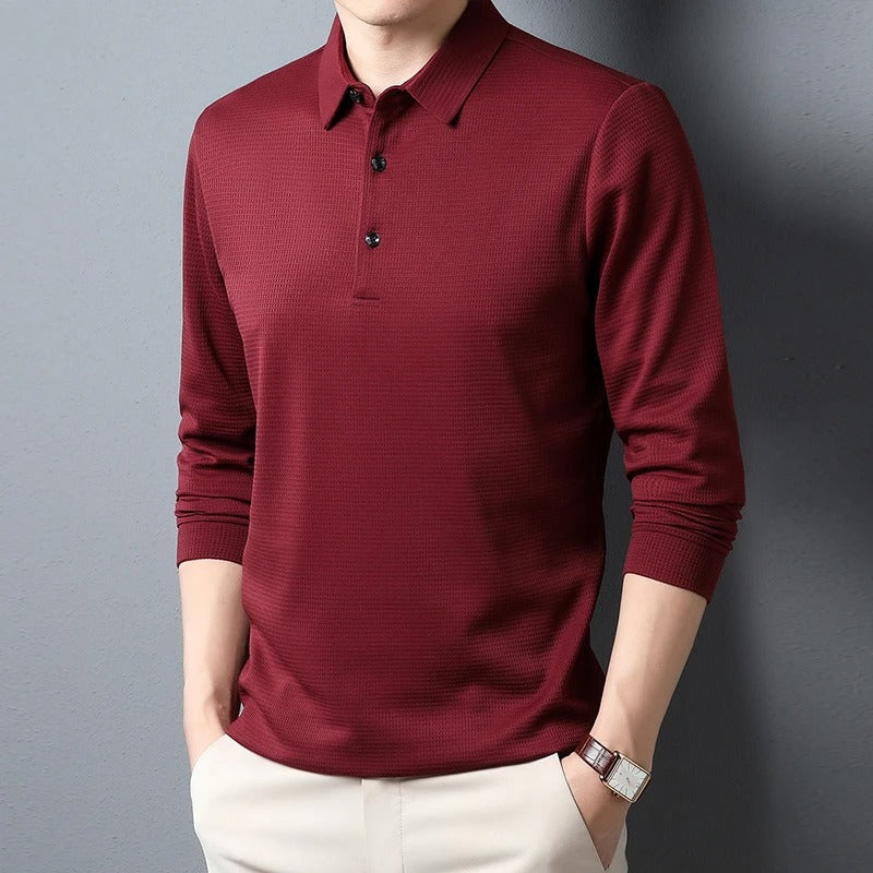 Mænd Business Casual langærmet poloshirt