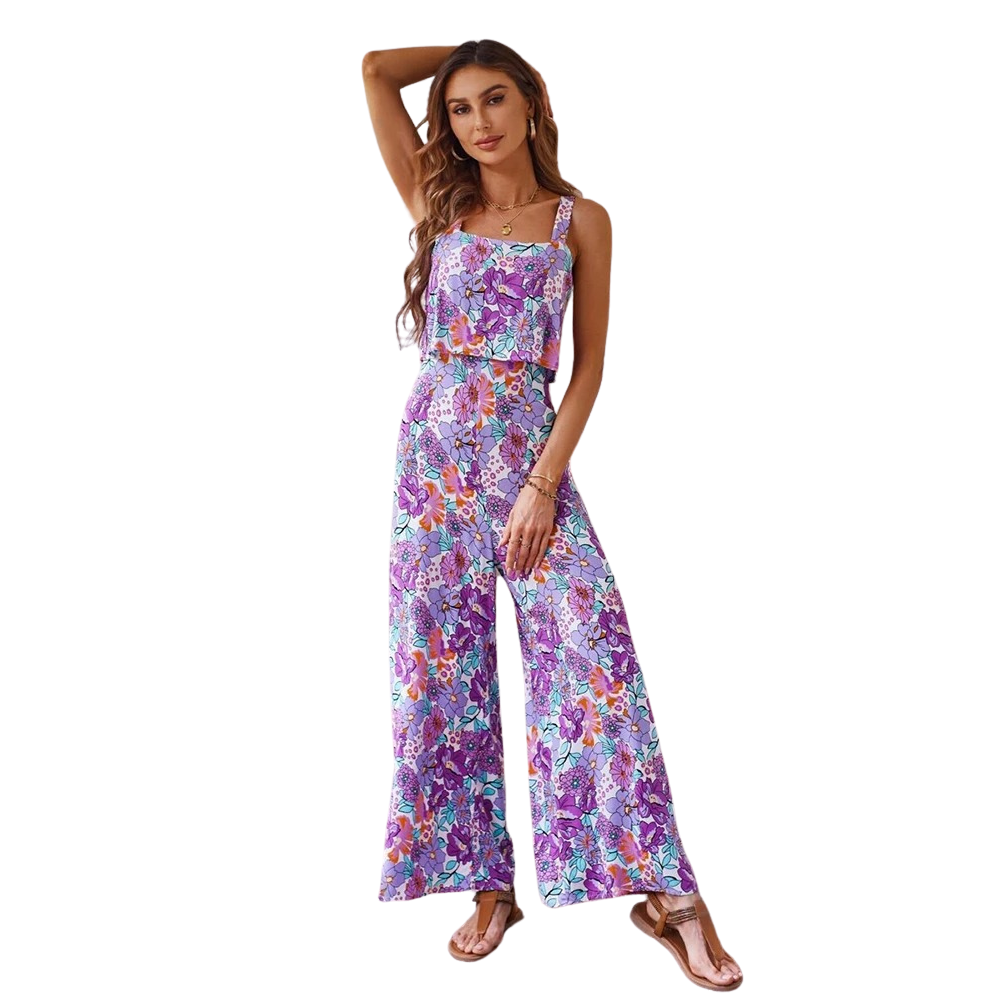 Romper uden ryg med blomsterprint