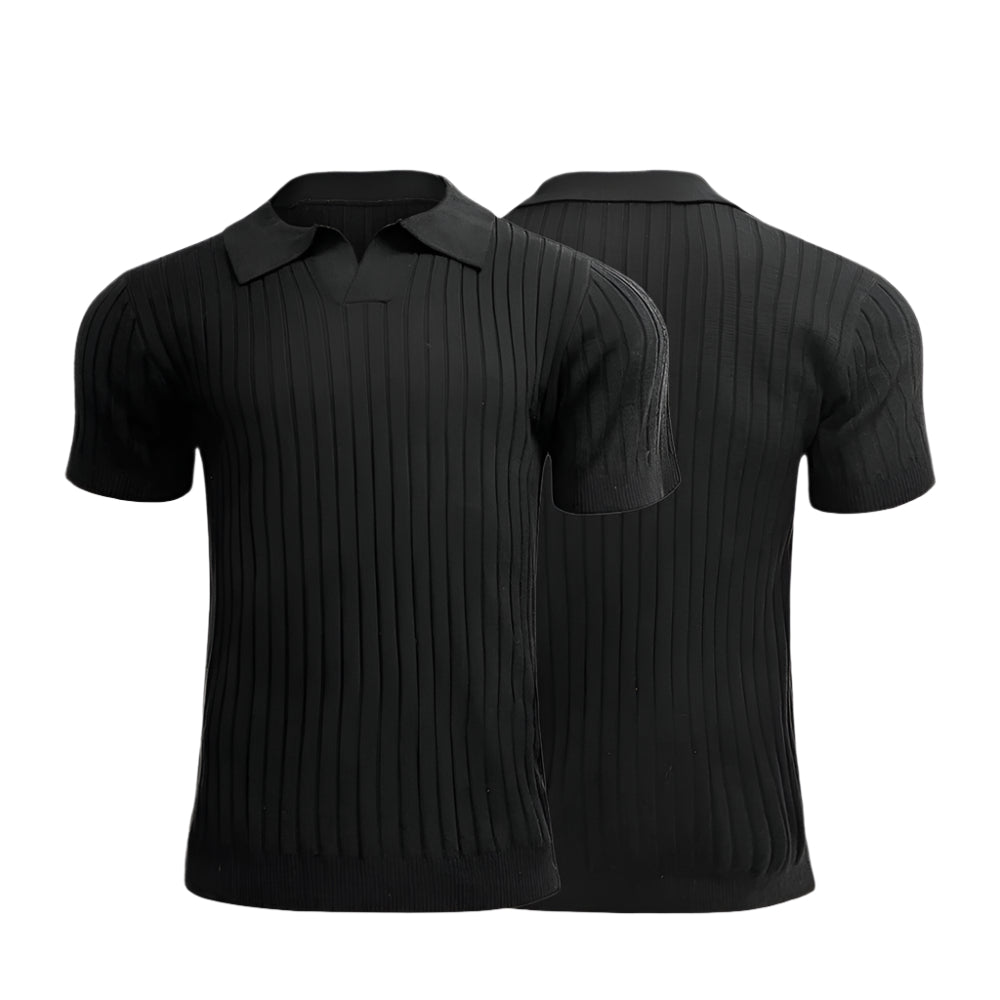 Retro strikket poloshirt til mænd