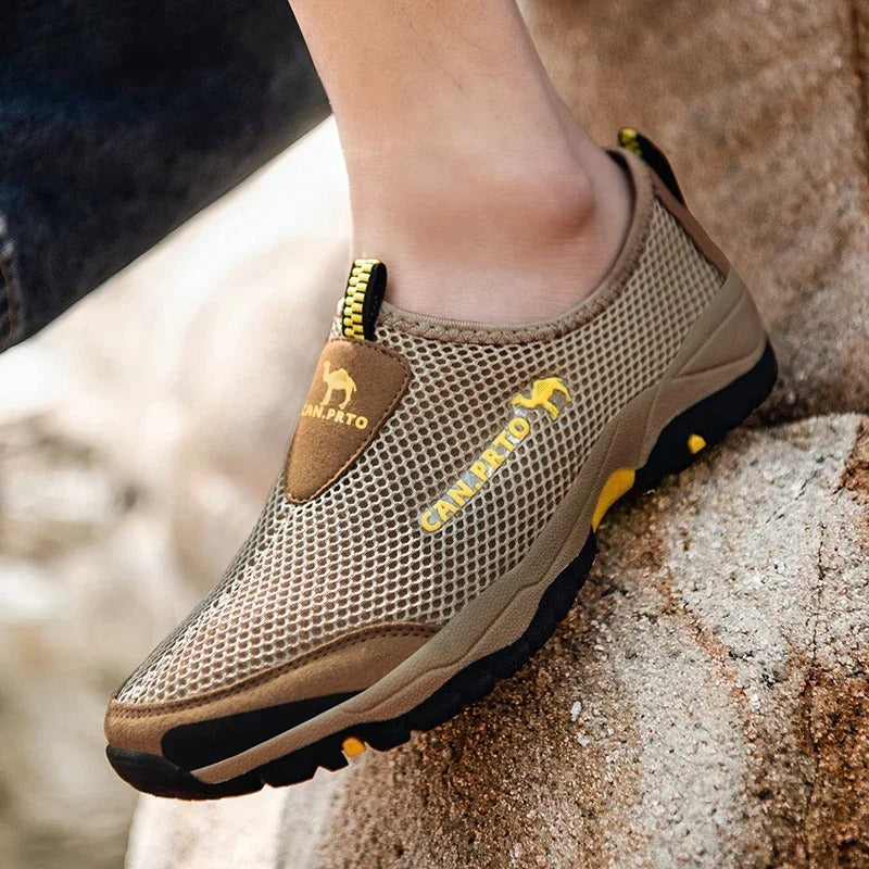 Mesh-slip-on sneakers til mænd