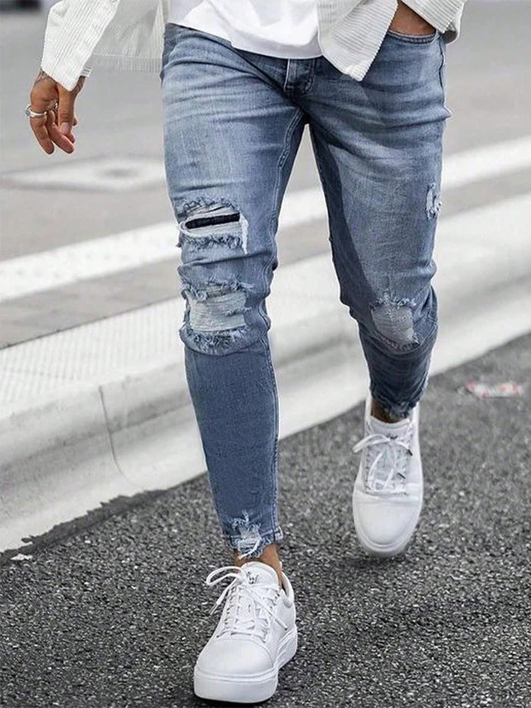 Ripped Skinny Denim Jeans til mænd