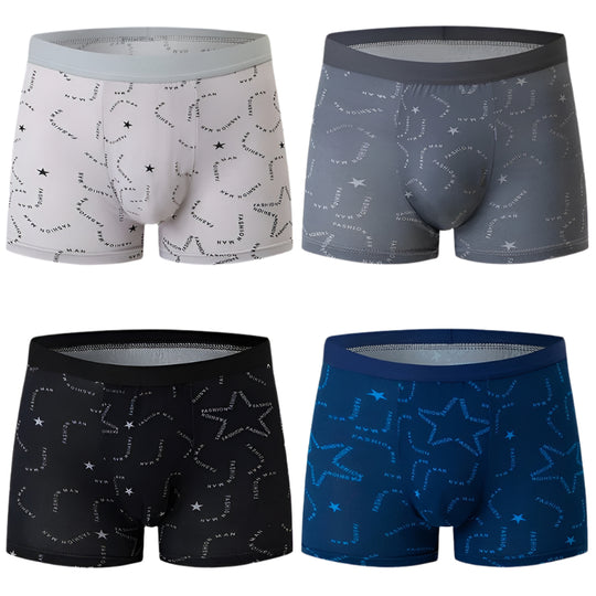4-pak boxershorts med print til mænd