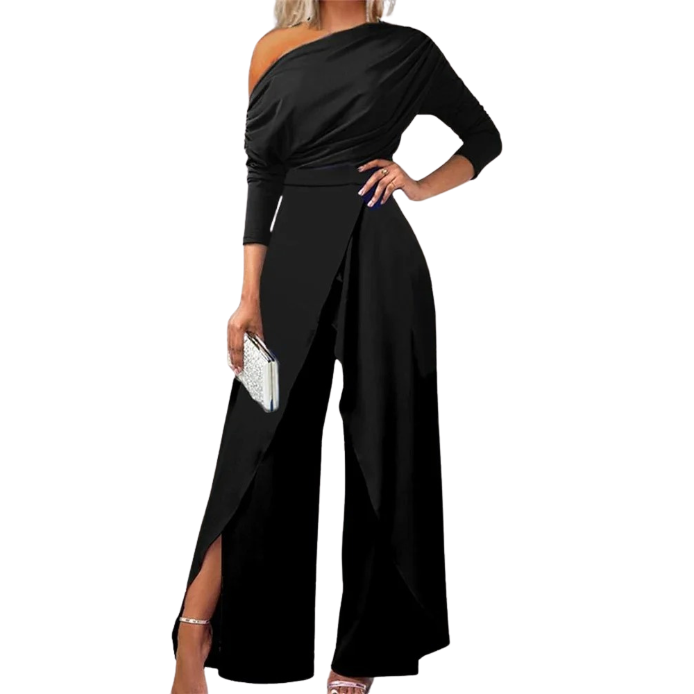 Jumpsuit med brede ben til kvinder med slids