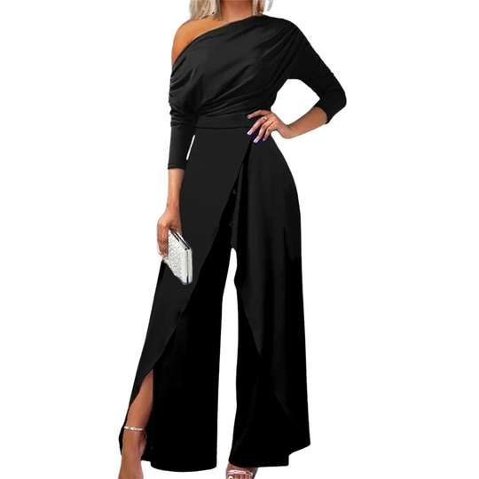 Jumpsuit med brede ben til kvinder med slids