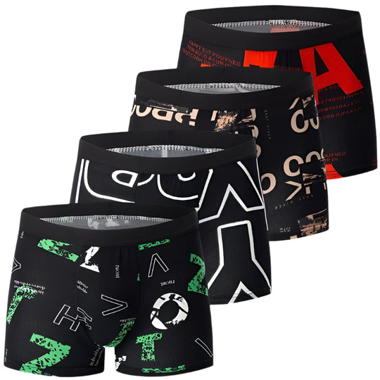 4-pak boxershorts med print til mænd