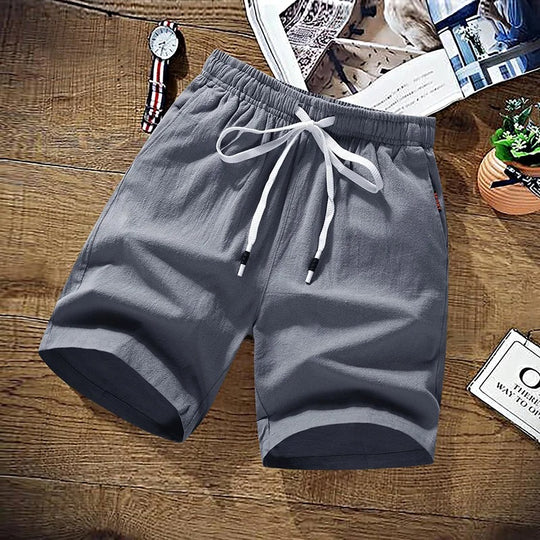 Herre shorts i bomuldslinned til stranden
