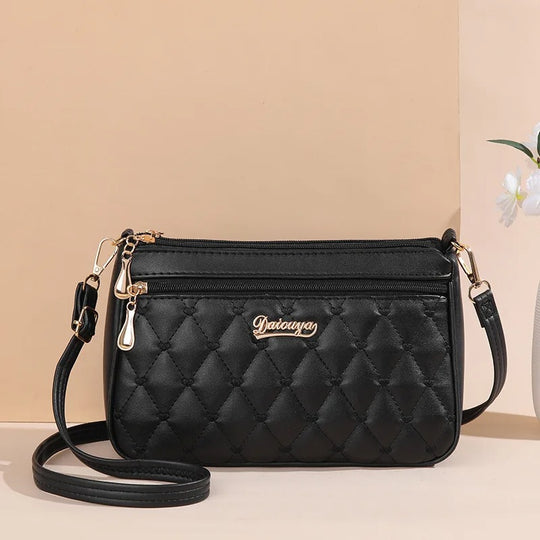 Broderet crossbody-taske i PU-læder til kvinder