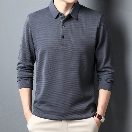 Mænd Business Casual langærmet poloshirt