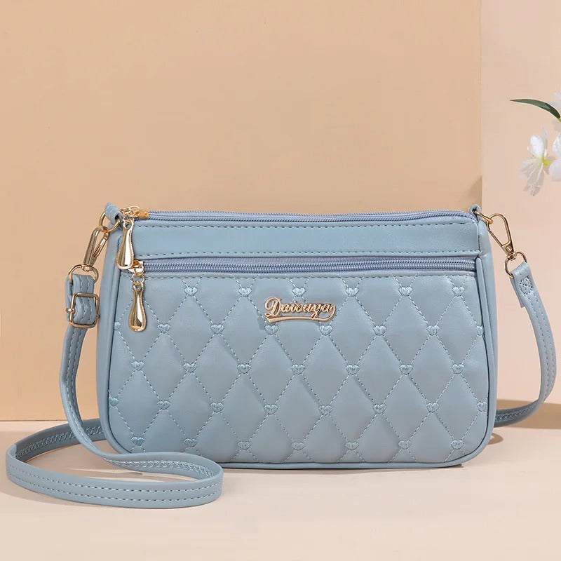 Broderet crossbody-taske i PU-læder til kvinder