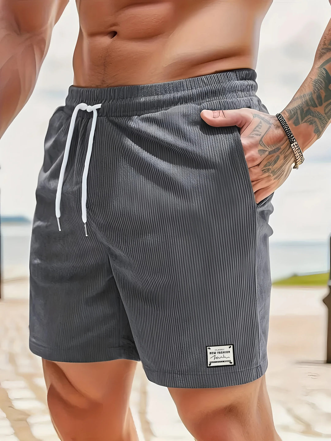 Flexible shorts med elastisk linning til mænd