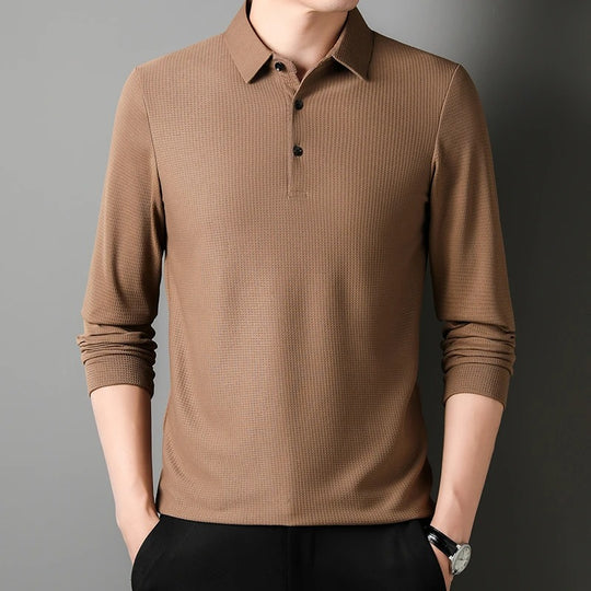 Mænd Business Casual langærmet poloshirt